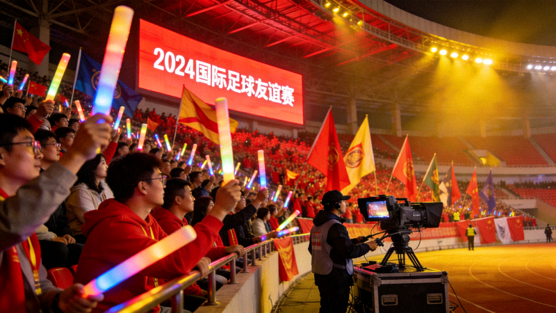 体育场内观众看台,赛事直播现场的氛围画面